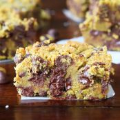Dark Chocolate Pistachio Butter Cookie Bars