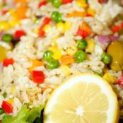 Brown Rice Salad with Tahini-Lemon Dressing