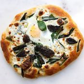 Pizza with Ramps, Morels, and Eggs Recipe