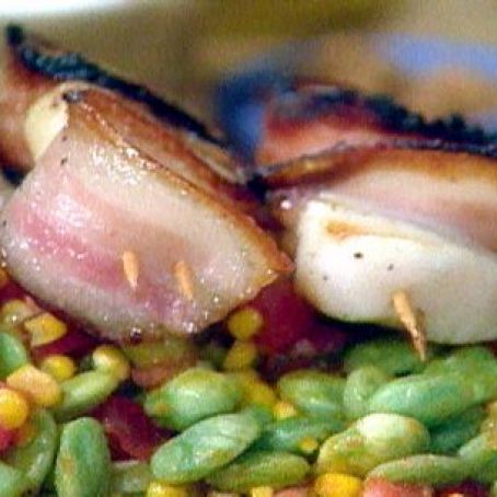 Bacon-Wrapped Scallop Tournedos with Summer Succotash