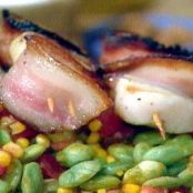 Bacon-Wrapped Scallop Tournedos with Summer Succotash