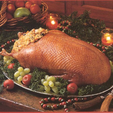 Roast Goose With Apricot and Rice Stuffing