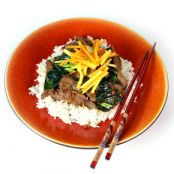 Thai Beef Stir Fry with Mango Carrot Salad