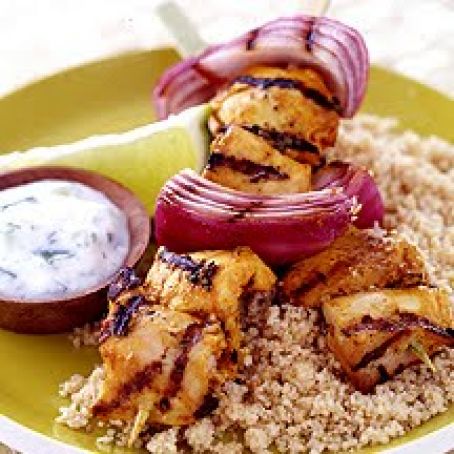 Grilled Tandoori Chicken and Red Onion Kabobs 5pts