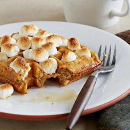 Sweet Potato Waffles with Marshmallows