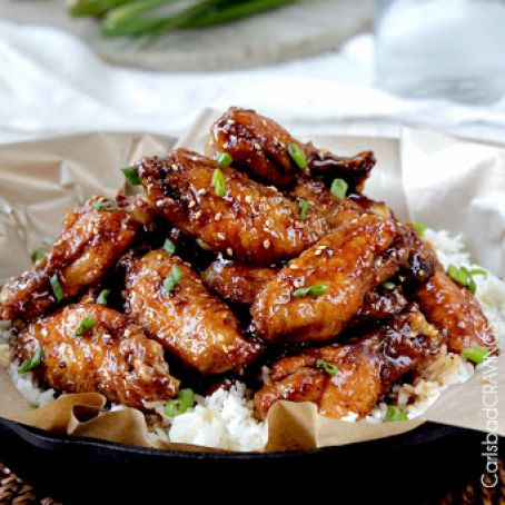 Baked Sticky General Tso's Chicken Wings