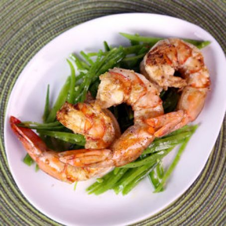 Shrimp with Grilled Lemon and Mint