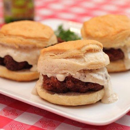 Chicken Fried Steak and Biscuit Sliders