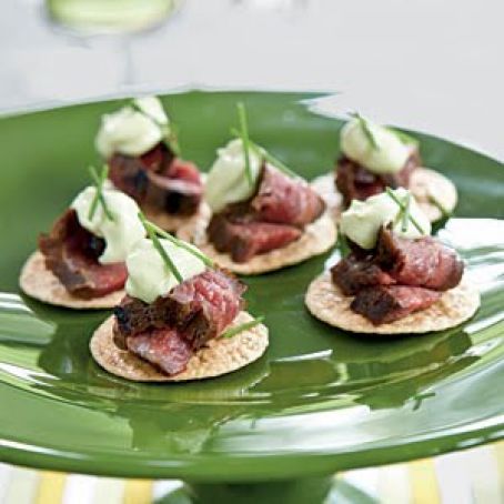 Beef Teriyaki Crisps with Wasabi Mayonnaise