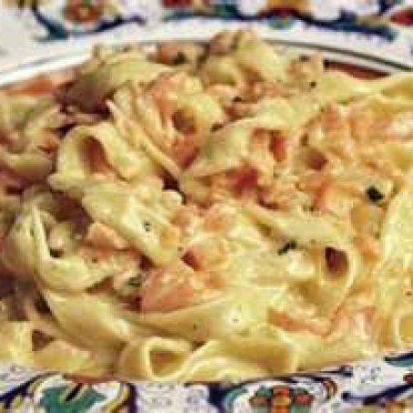 Pressure Cooker Smoked Salmon with Fettuccine in Cream Sauce