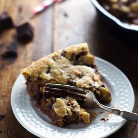 Deep Dish Chocolate Chip Cookie with Caramel and Sea Salt
