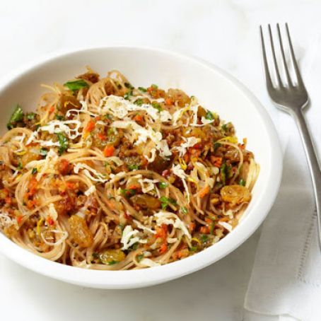 Angel Hair Pasta with Walnut-carrot Sauce