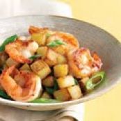 Shrimp with Scallions and Crispy Potatoes
