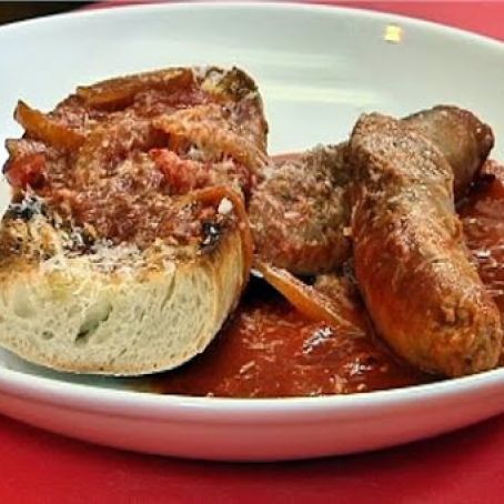 Italian Sausage, Pepper and Onion Marinara with Toasted Garlic Bread