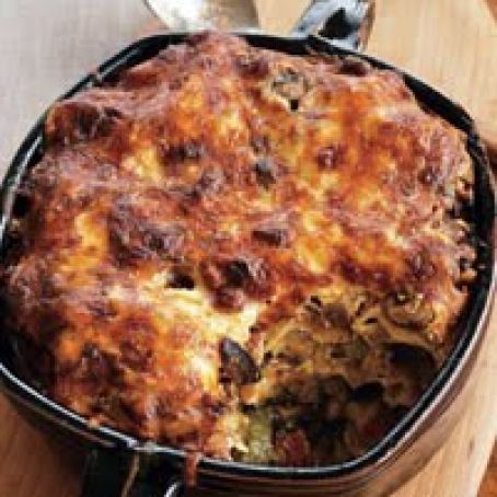 Two Cheese Moussaka with Mushrooms and Zucchini