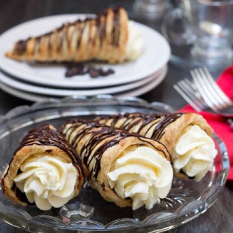 Dark Chocolate Cream Horns
