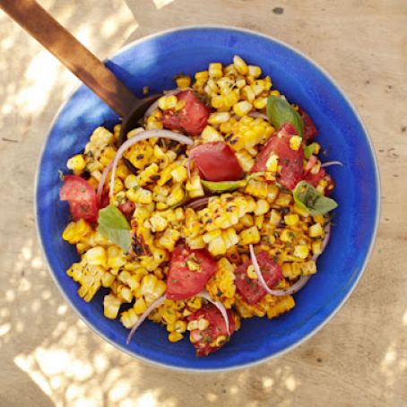 Charred Corn Salad with Basil and Tomatoes