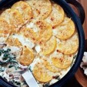 Polenta Gratin with Spinach and Wild Mushrooms