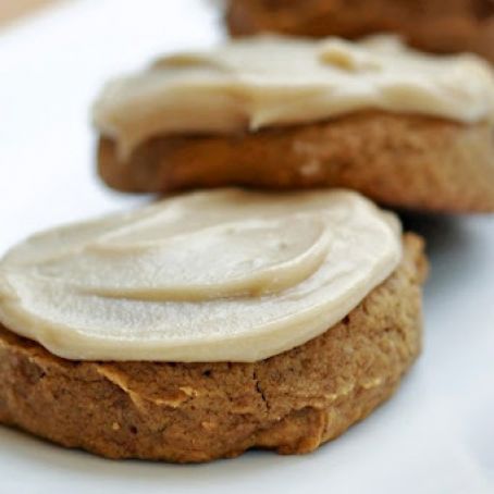 PUMPKIN COOKIES WITH CARMEL FROSTING
