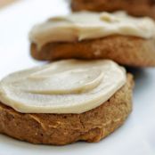 PUMPKIN COOKIES WITH CARMEL FROSTING