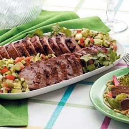 Grilled Pork with Avocado Salsa
