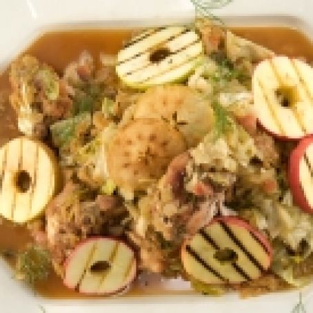 Apple Cider-Braised Chicken and Cabbage