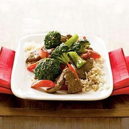 Stir-Fried Beef with Broccoli and Bell Peppers