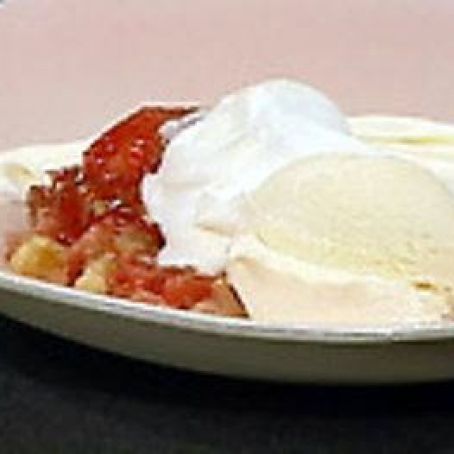 Strawberry-Rhubarb Irish Crumble with Irish Whiskey Butter