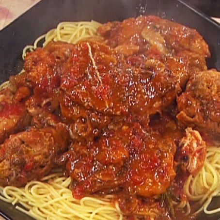 Chicken Cacciatore with Spaghetti
