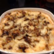 POTATO GRATIN WITH PROCINI MUSHROOMS-MASCARPONE CHEESE