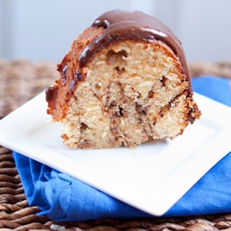 Peanut Butter & Banana Pound cake w/ nutella glaze