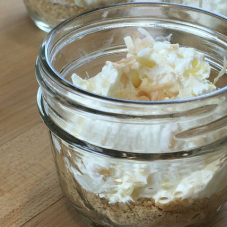 No-Bake Piña Colada Cheesecake in a Jar