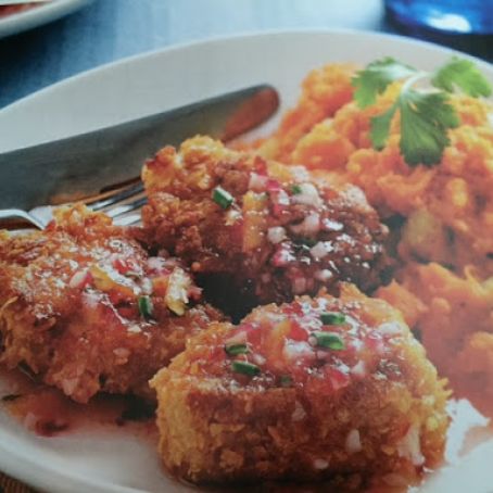 Cornflake Crusted Pork Nuggets with Mojo Glaze for 2