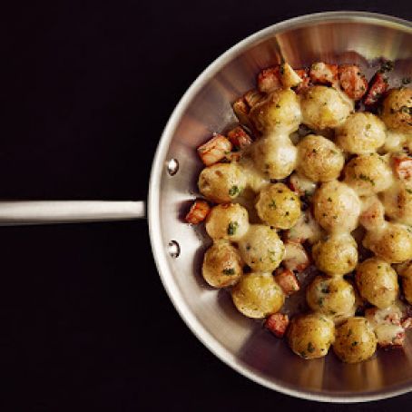 Marble Potatoes “Rissoles” with Garlic, Parsley and Raclette Cheese