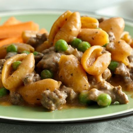 CHEESY ITALIAN SHELLS & PEAS