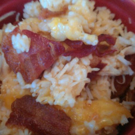 Cheesy Chicken and Rice Skillet with Bacon