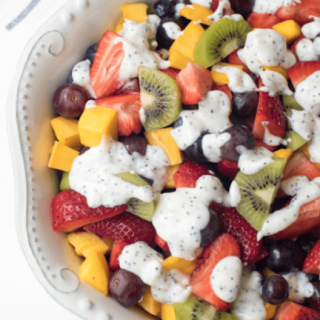 Fruit Salad with Creamy Poppy Seed Dressing