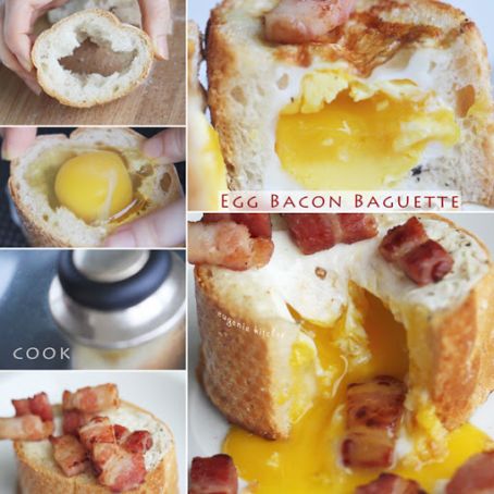 Egg Bacon Baguette Breakfast