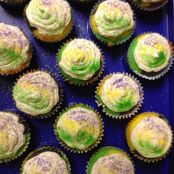 Mardi Gras Cupcakes with Cinnamon Frosting