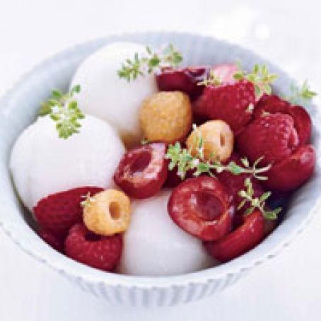 Melon-and-Strawberry Salad with Spicy Lemongrass Syrup