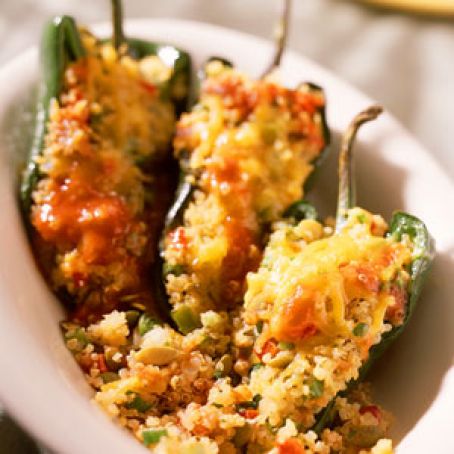 Quinoa-Stuffed Poblano Chilis