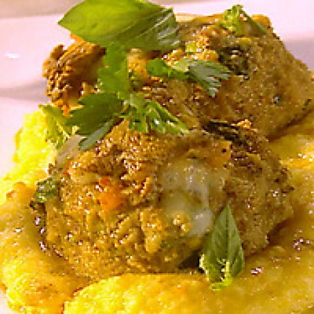 Meatballs al Forno with Creamy Polenta