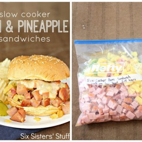 Slow Cooker Ham and Pineapple Sandwich