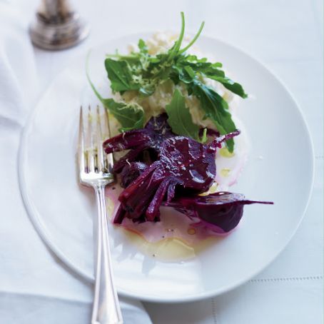 Beet and Arugula Salad with Marinated Burrata