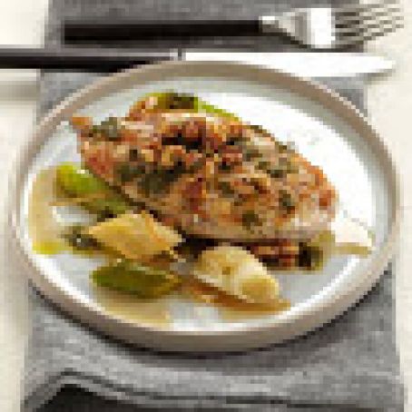 Chicken Breasts with Walnuts, Leeks and Candied Lemon
