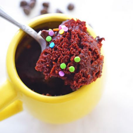 5 MINUTE DOUBLE CHOCOLATE MICROWAVE CAKE