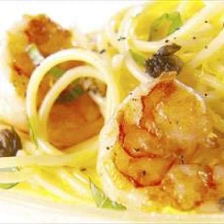 Lemon Spaghetti with Jumbo Shrimp