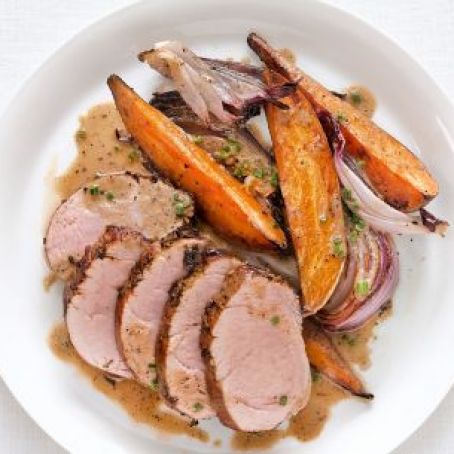 Pork Tenderloin Roasted and Sweet Potatoes