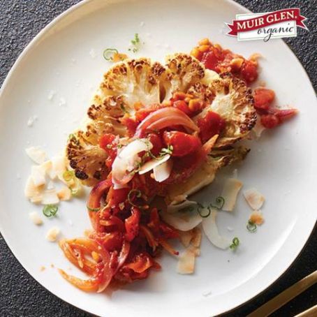 Roasted Cauliflower Steaks with Tomato Chutney