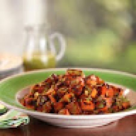 Sweet Potato Hash Browns with Green Onion Vinaigrette